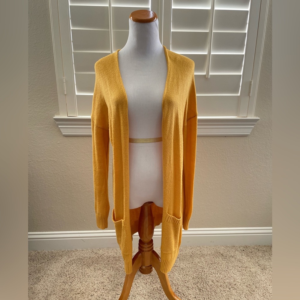 Abound Mustard Yellow Long Cardigan